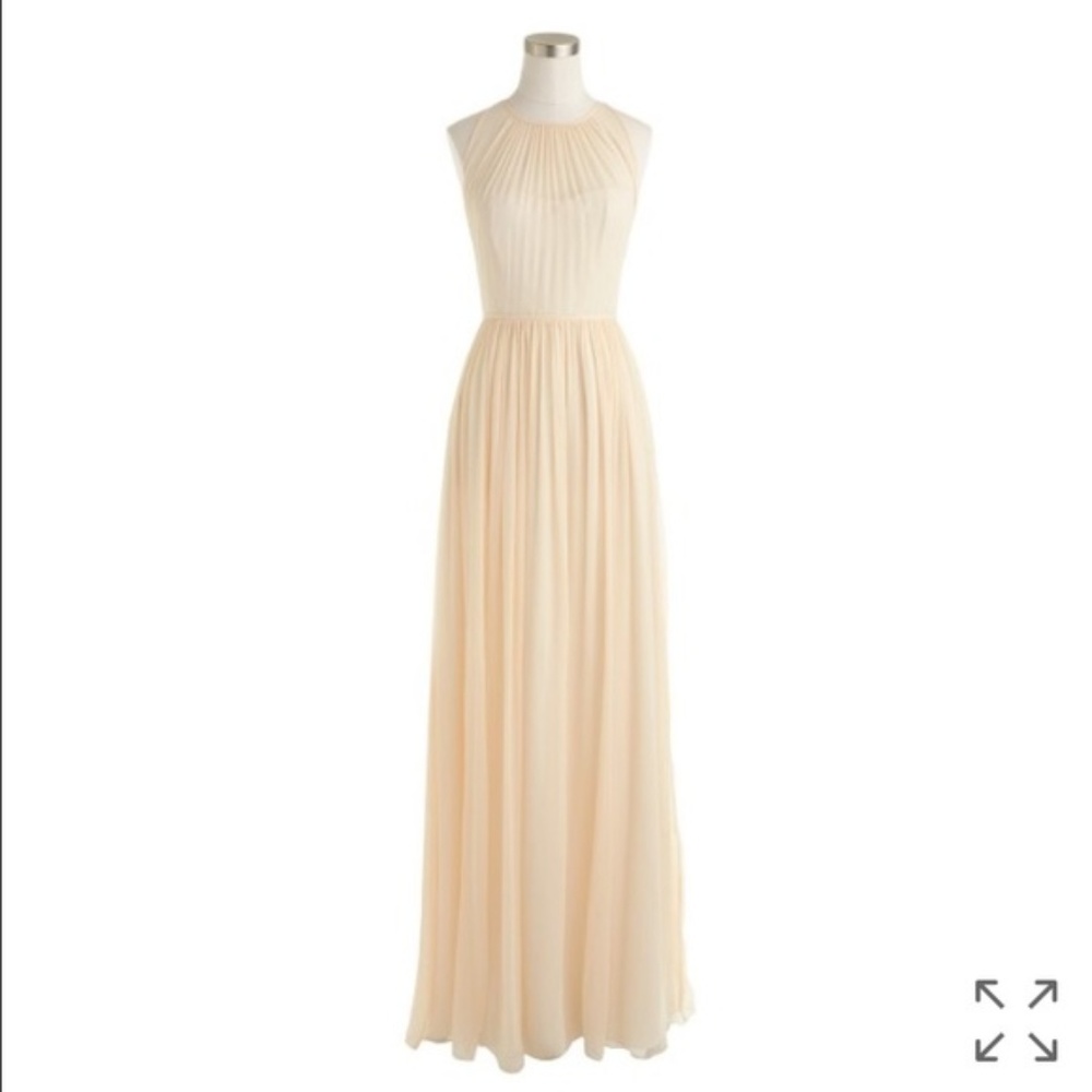 J.Crew Megan long dress in silk chiffon